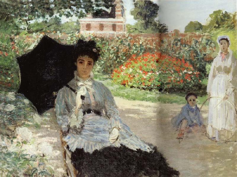 Claude Monet Camille in the Garden with Jean and his Nanny Norge oil painting art